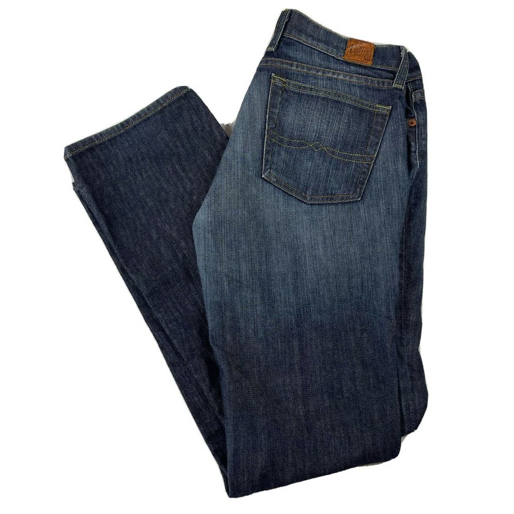 Lucky Brand Womens Straight Leg Mid Rise Dark Wash